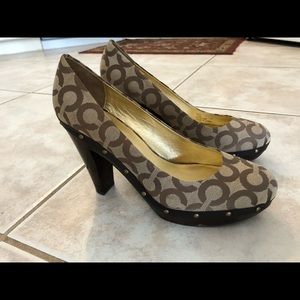COACH Logo Signature Carli Platform Wooden Heel
